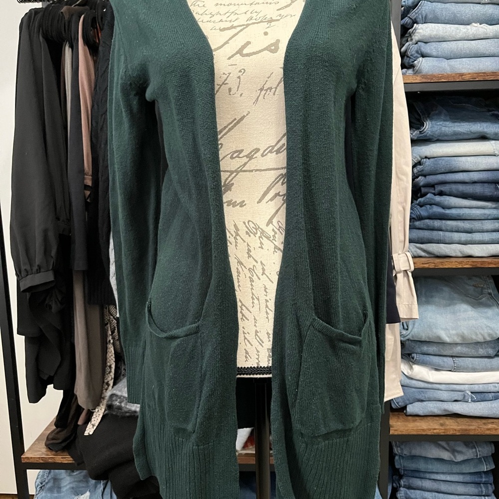 Women's Green Cardigan Sweater